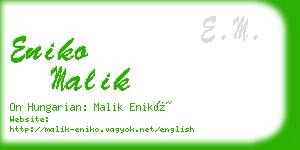 eniko malik business card